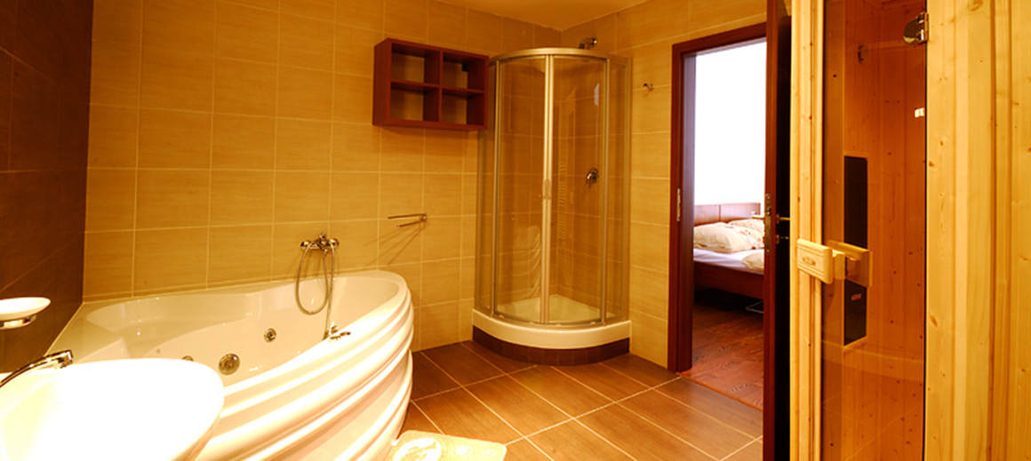 Vstavaná sauna a perličkový kúpeľ